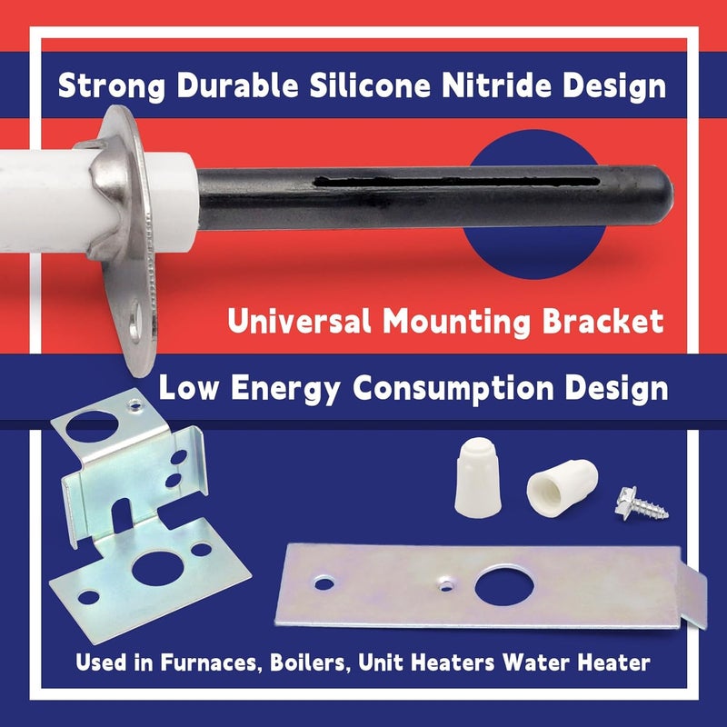 Dusledel 21D64-2 Universal Furnace Hot Surface Round Silicon Nitride Ignitors Replacement for White Rodgers Furnace Hot Surface Igniters Kit SSN2000 - Image 4